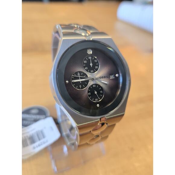 NWT Fossil Arkitect FS2919 Diamond Accent Stainless Steel Chronograph. Tin. NEW - Picture 6 of 13